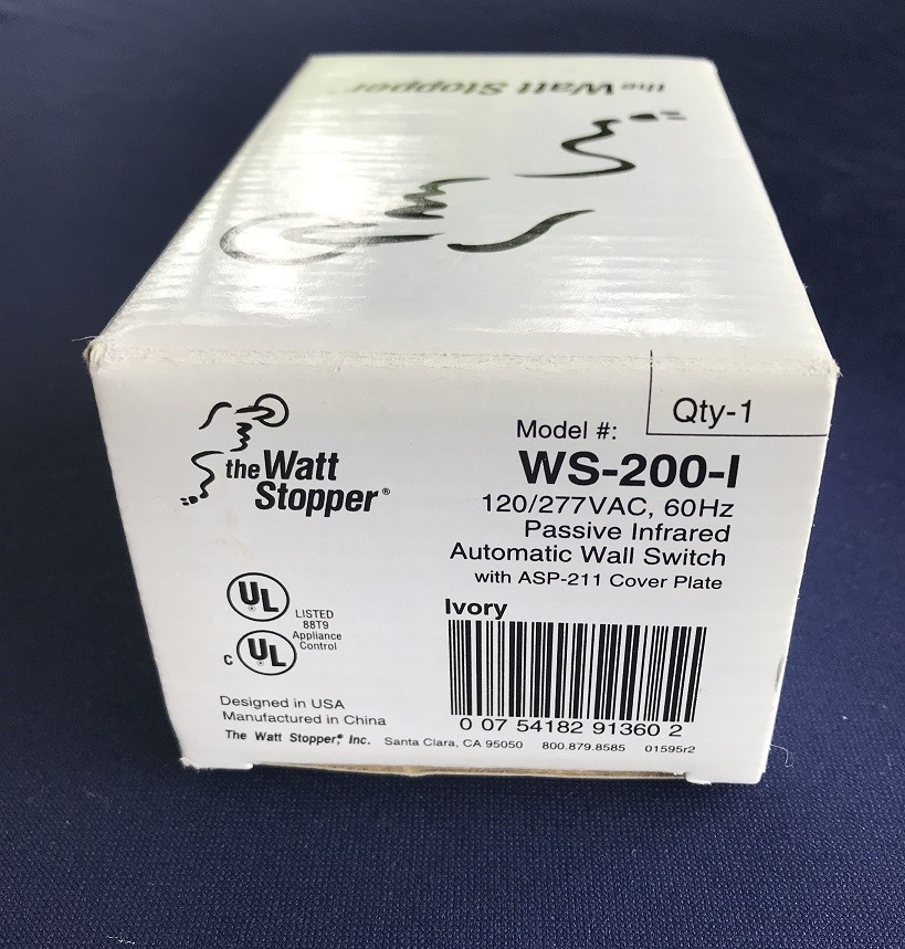 Watt Stopper WS-200-1 Automated Wall Switch Ivory
