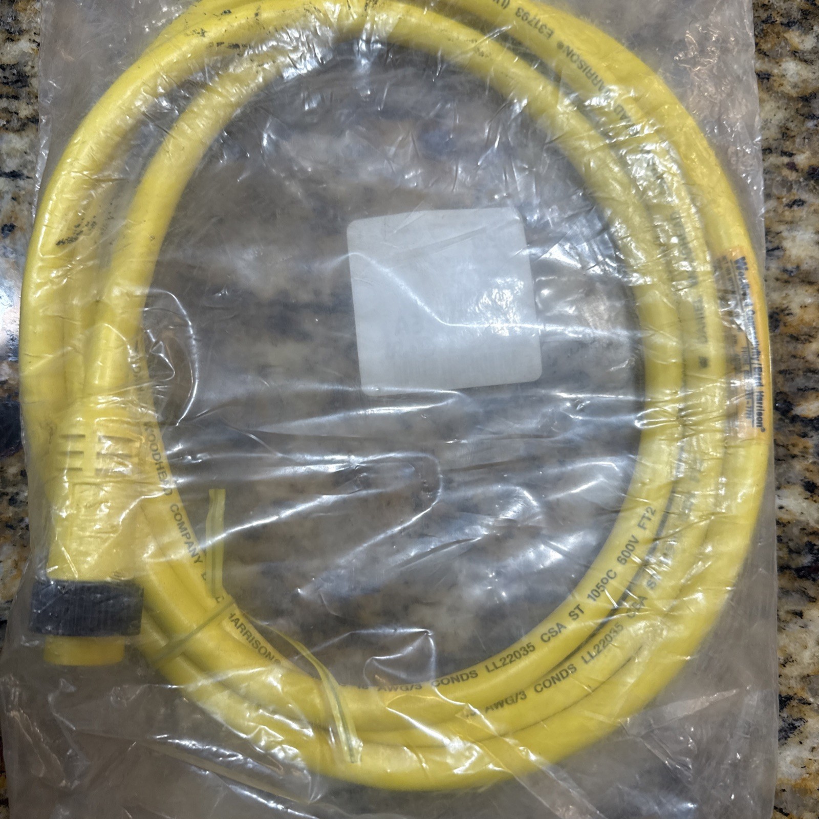 BRAD HARRISON 40905 MINI CHANGE CORDSET 3P MALE 6′ 16-3 PVC CORD NEW