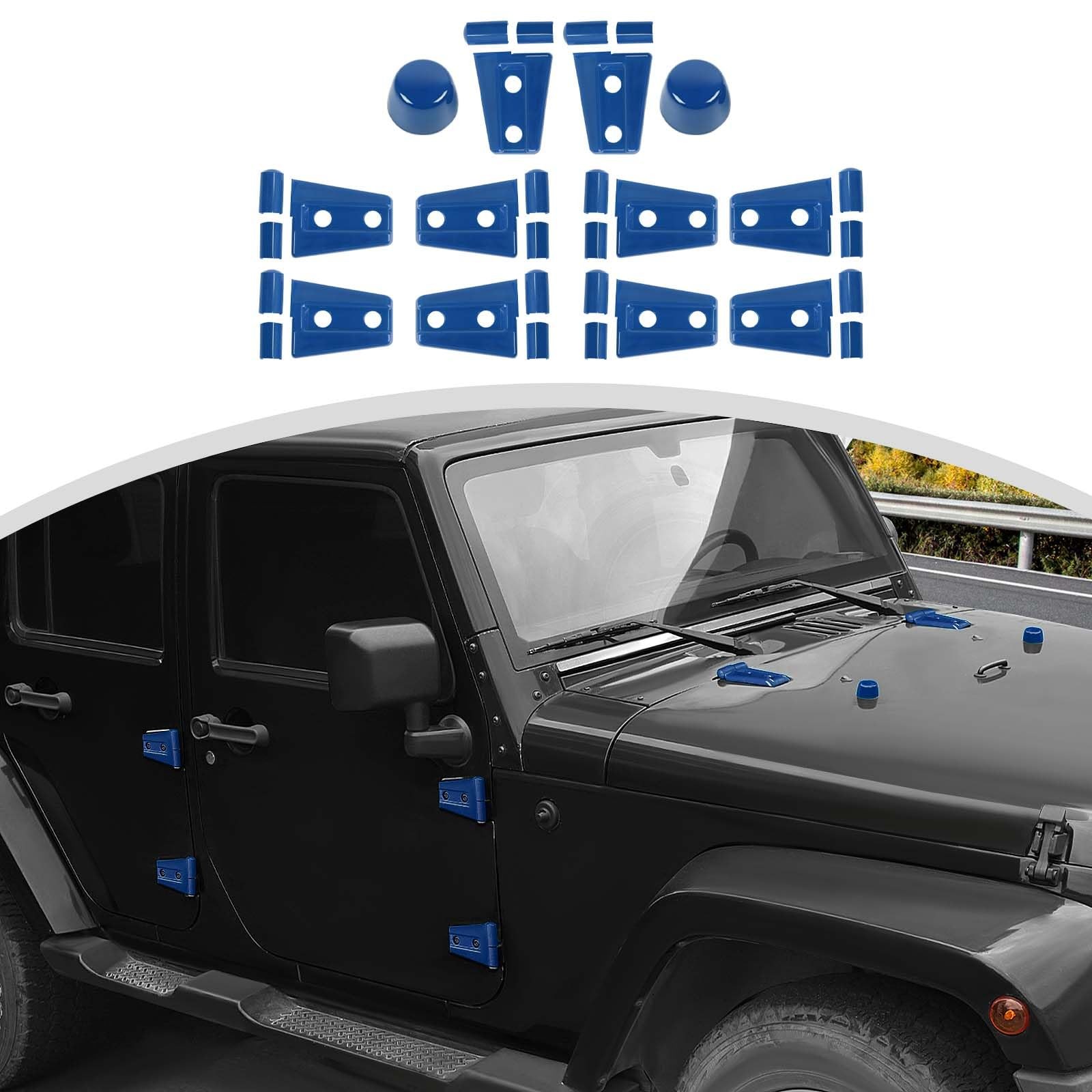 CheroCar Door Hinge Cover &Tailgate Hinge Cover & Engine Hood Rubber Head Cover