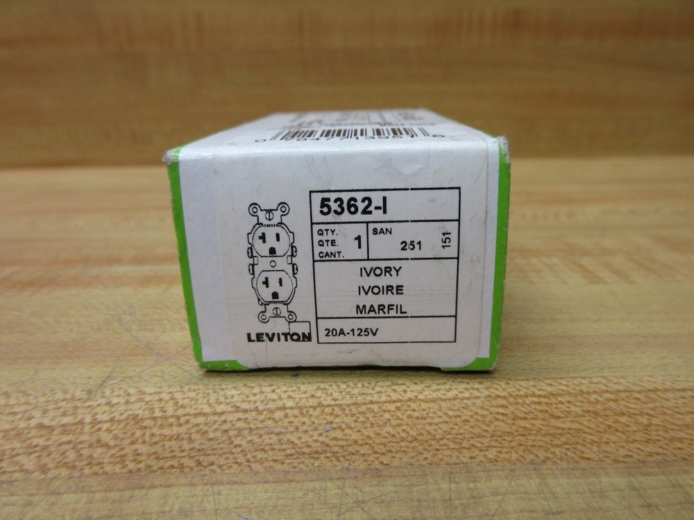Leviton 5362-I Ivory Duplex Receptacle 5362I
