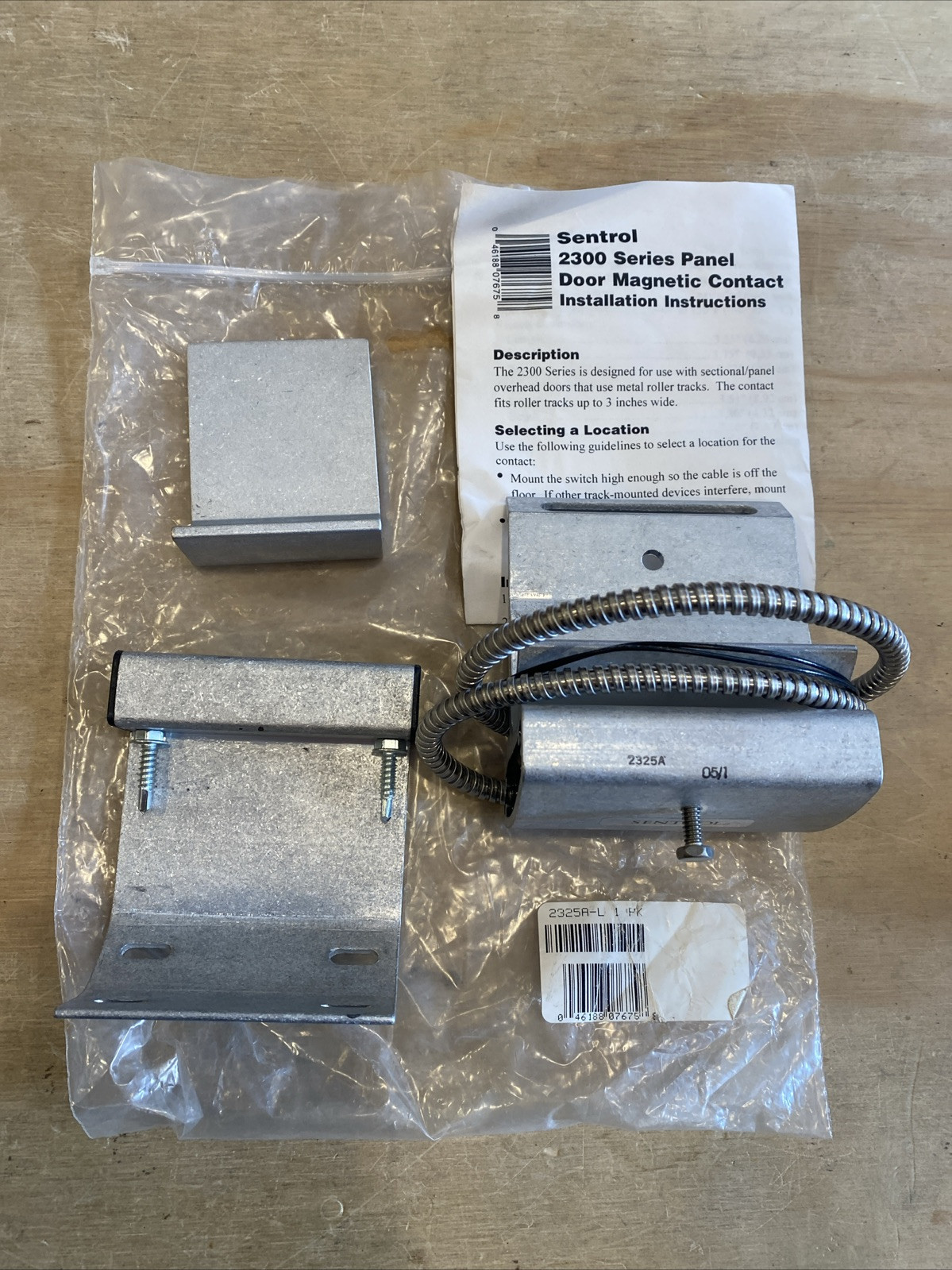 8250) Sentrol 2325A-L Overhead Door Track Magnetic Sensor