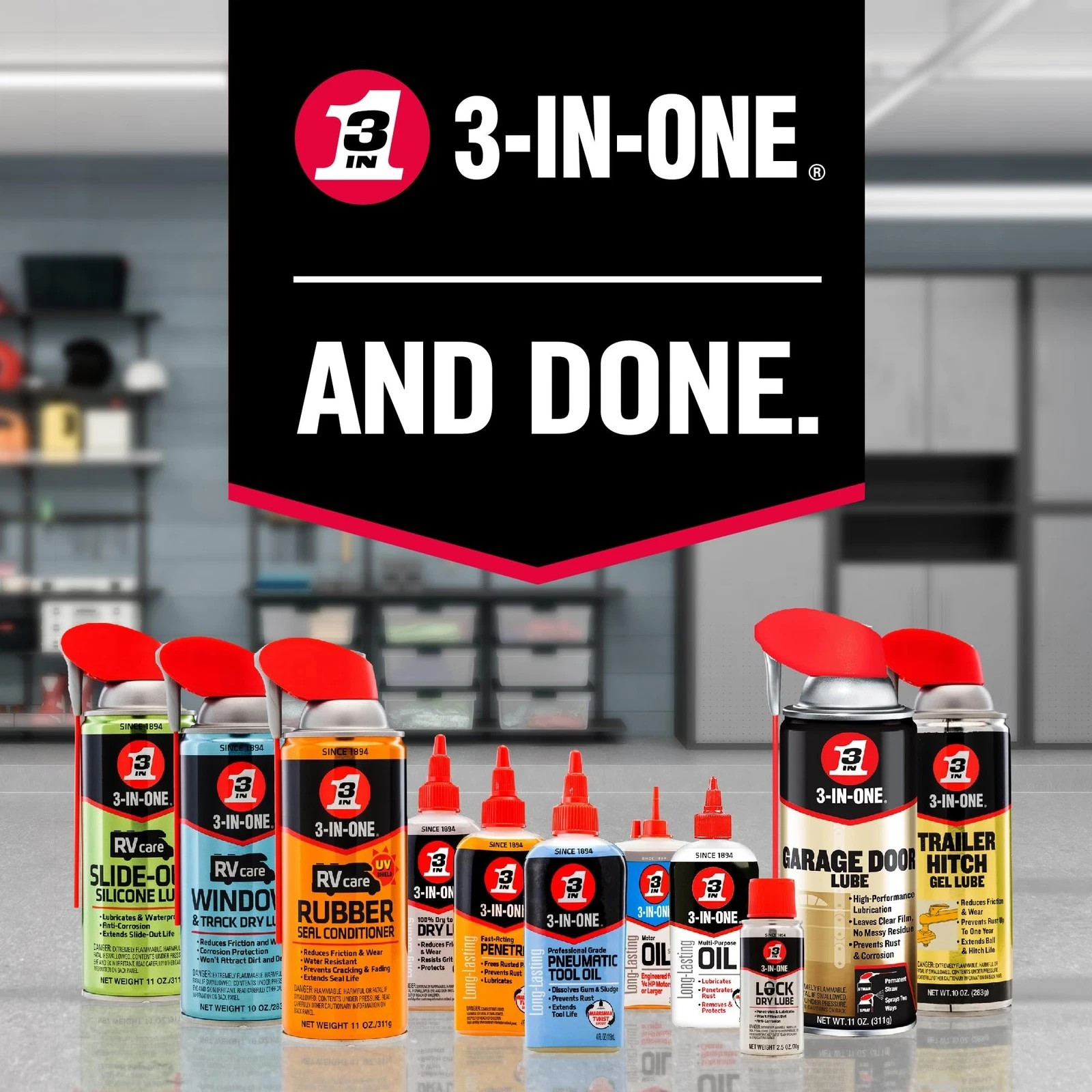 3-IN-ONE RV Care Trio Pack Includes Slide Out Lube 11 oz, Window & Track Lube