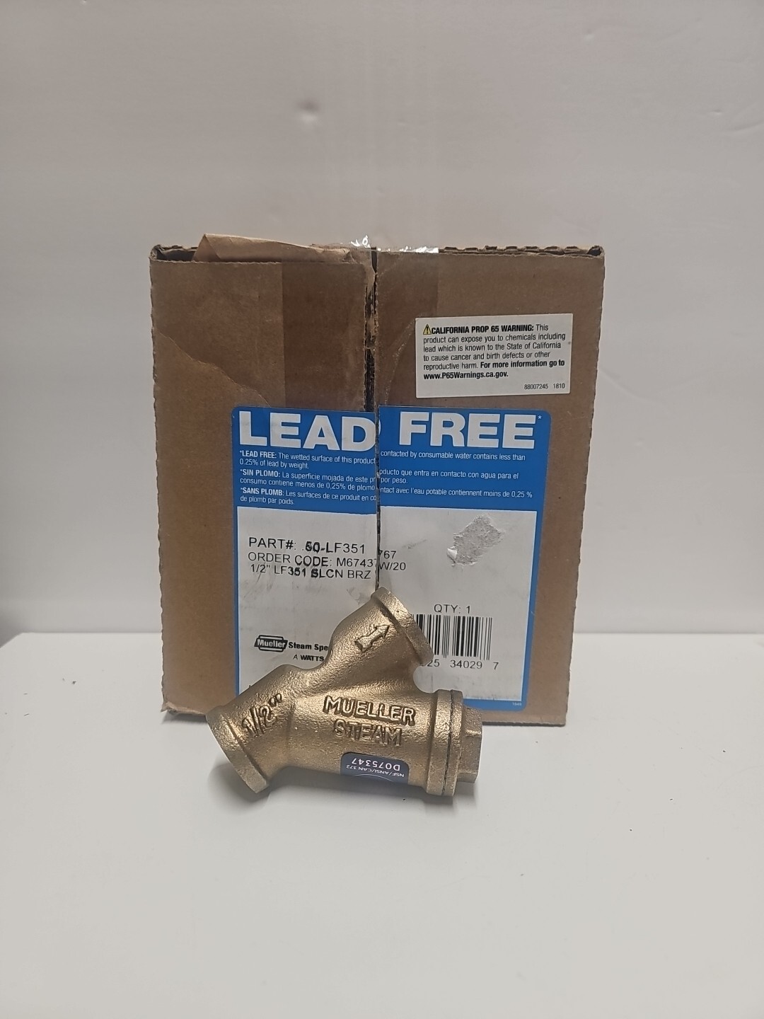 Mueller 50-LF351 Steam Specialty 1/2″ BRZ Lead Free Srewer End Y Strainer