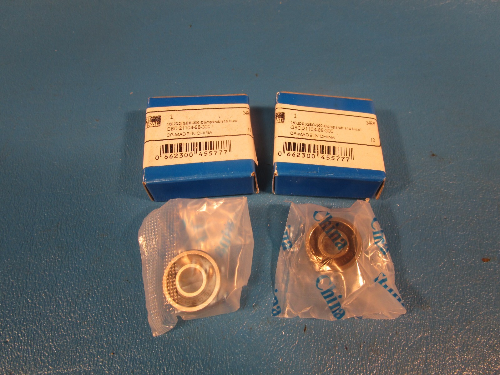 Lot of 2 General Bearing GS21104-88, Single Row Radial Bearing, 1/4″ ID x 11/16″