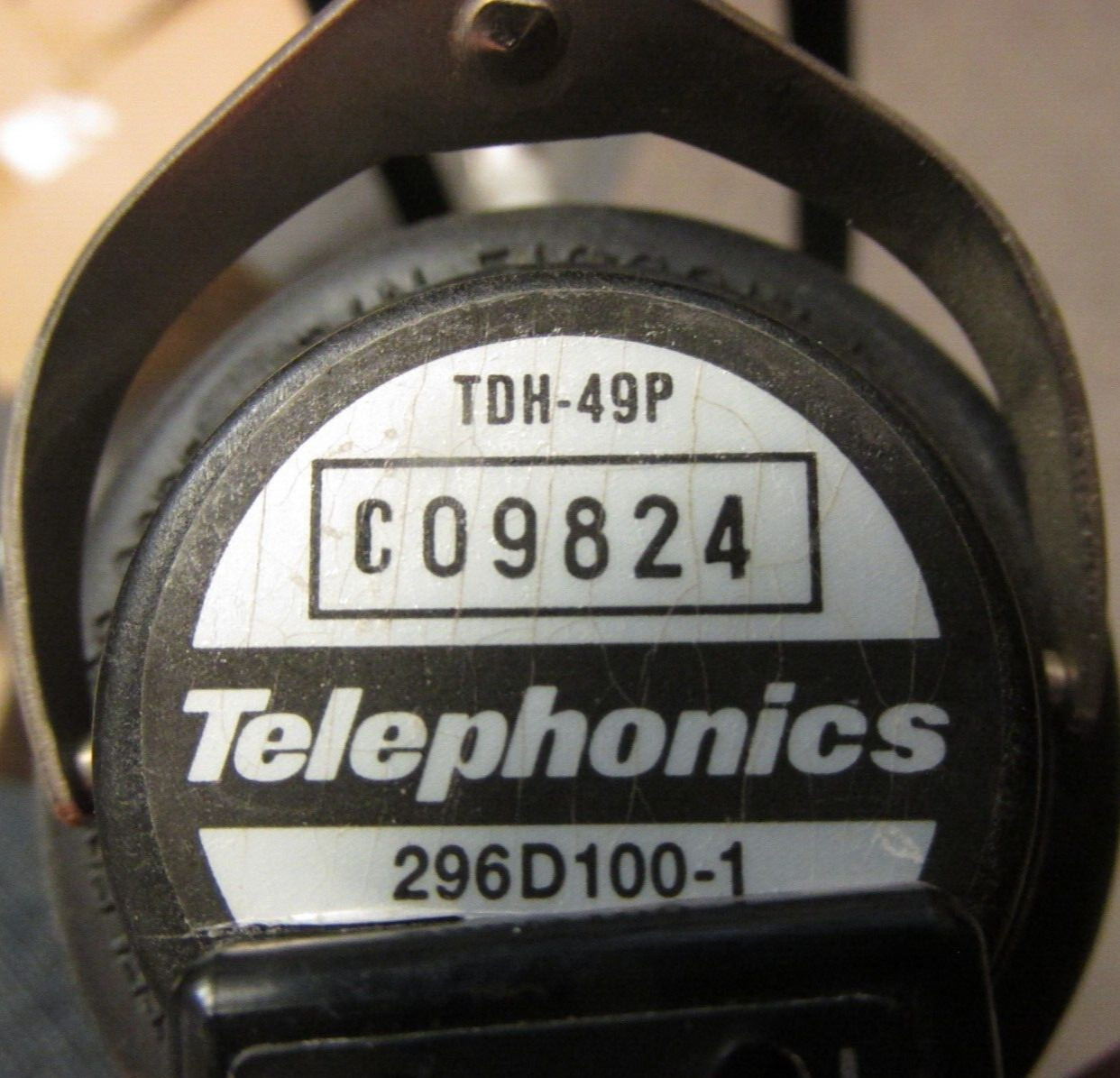 Telephonics TDH-49P Audiometric Headphones Audiometer Headset 296D100-1