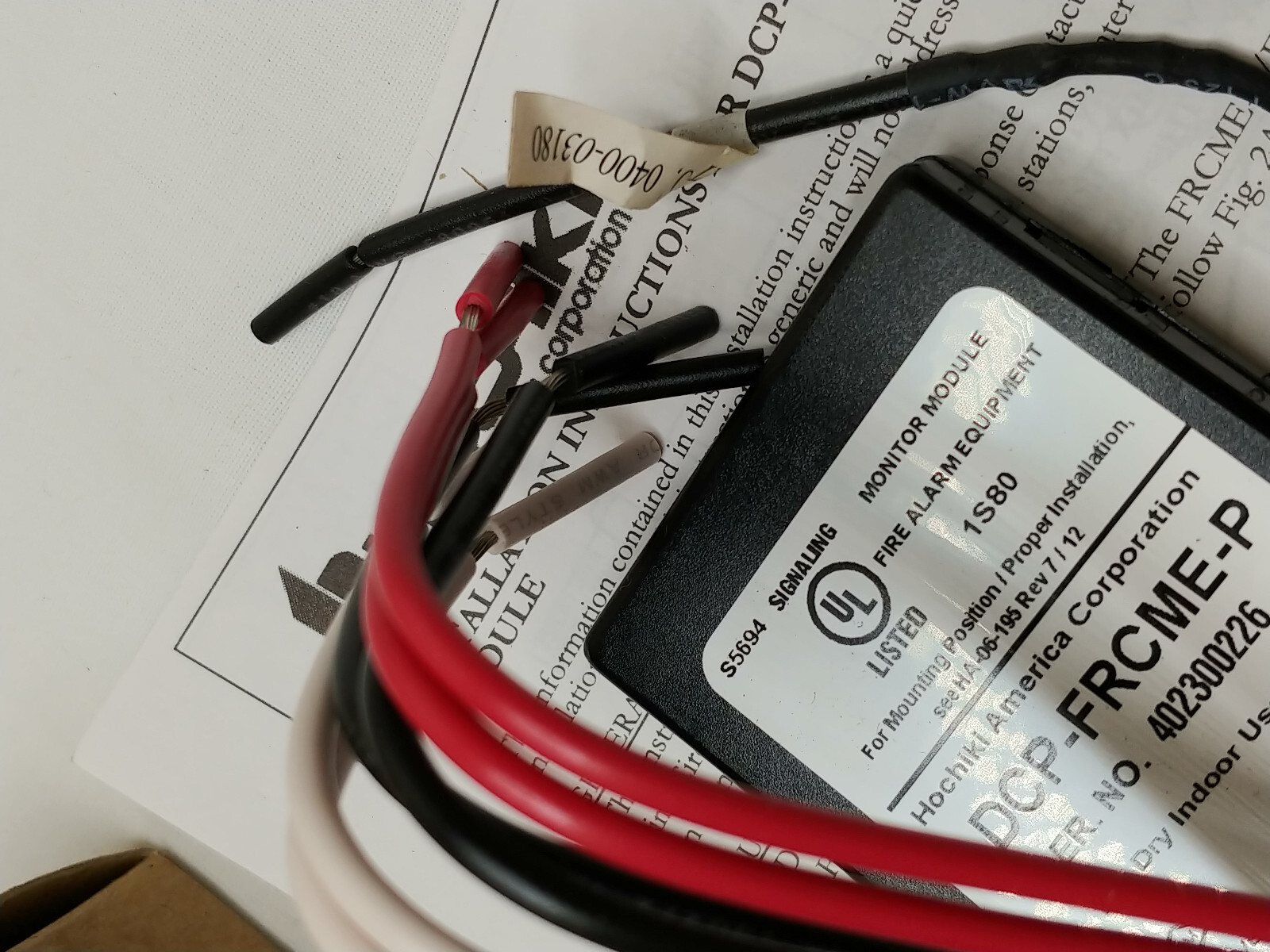 HOCHIKI DCP-FRCME-P Fast Response Contact Monitoring Pigtail Module 0400-01741
