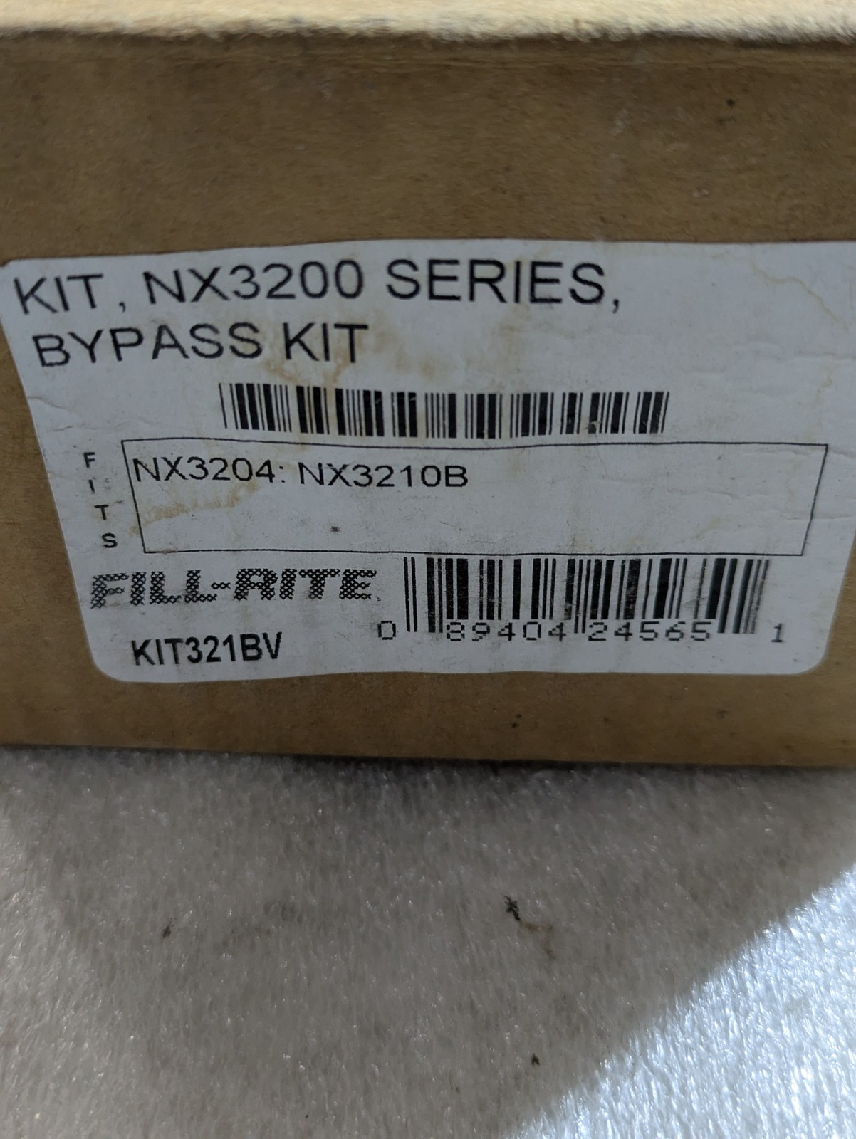 Fill-Rite KIT321BV Bypass Valve Repair Kit NX3200 Series Pump OEM Industrial