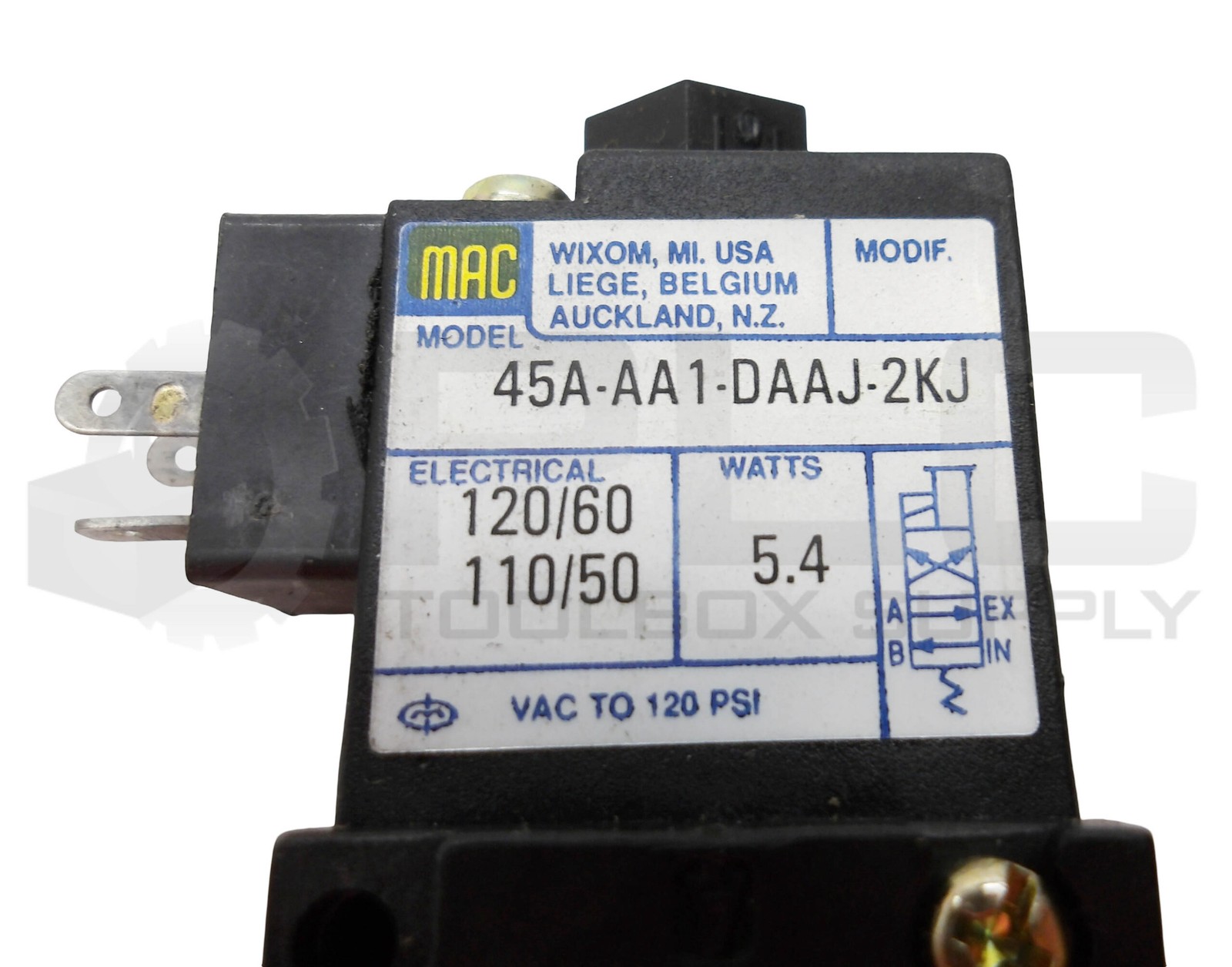 NEW MAC 45A-AA1-DAAJ-2KJ SOLENOID VALVE 120V/60HZ 110V/50HZ 5.4W