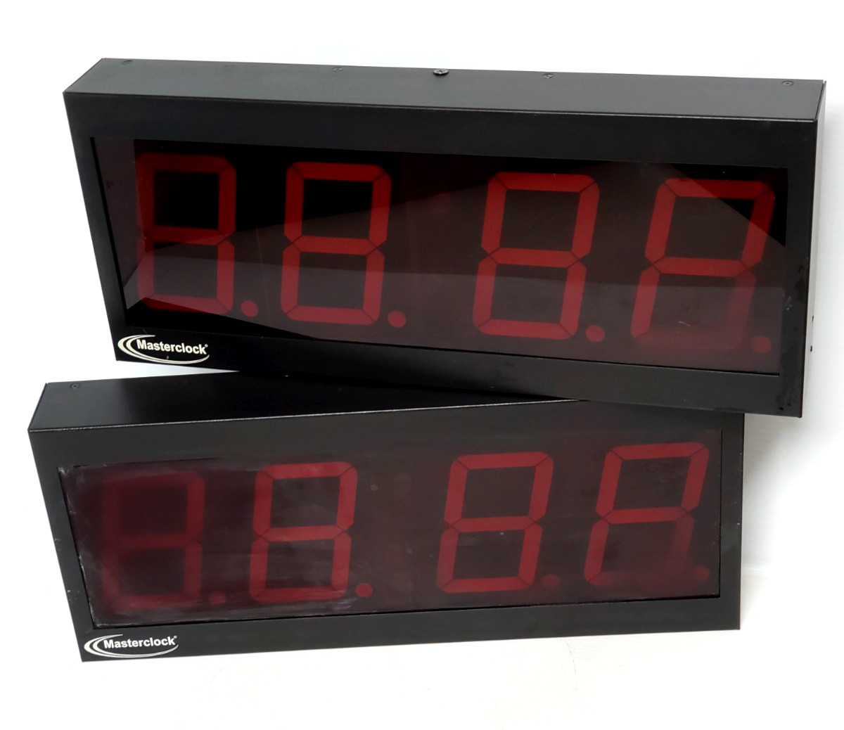 Lot of 2 MASTERCLOCK NTDS44 Network POE NTP Time Protocol LED Display Clock