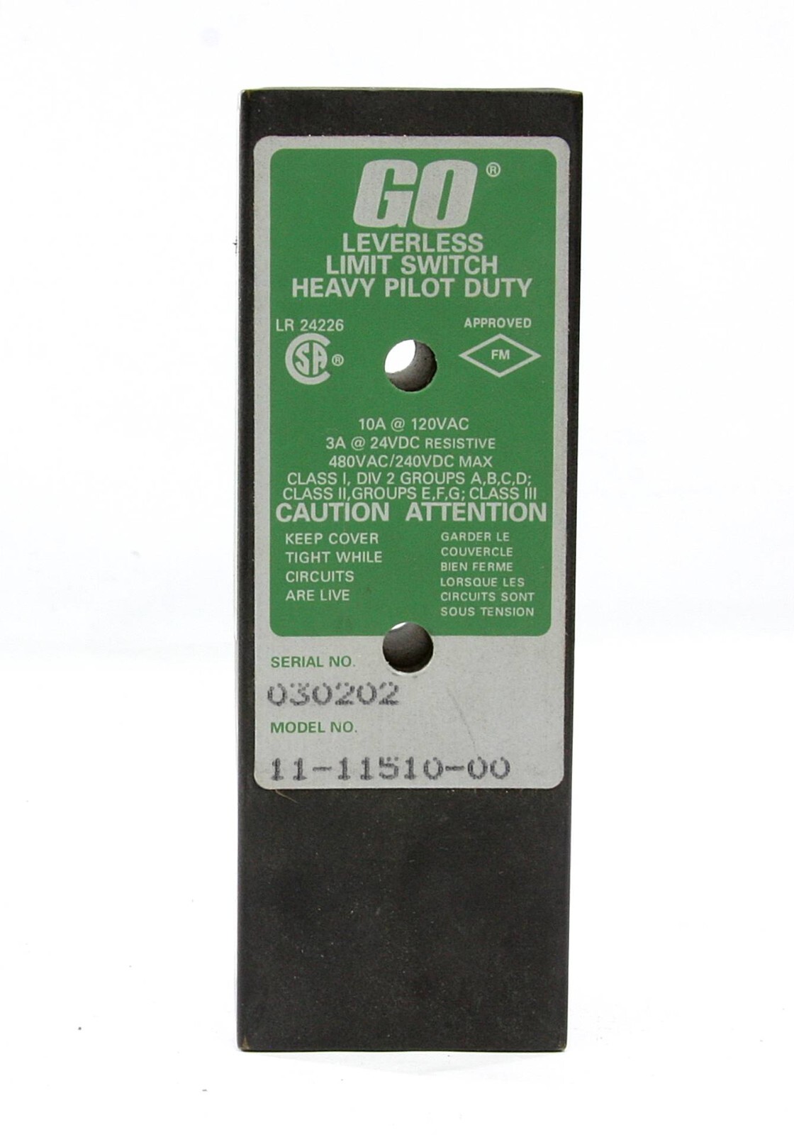 *New* Topworx Leverless Limit Switch 11-11510-00 Go Switch 120VAC