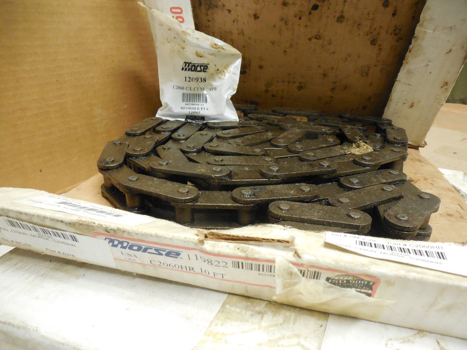 MORSE ROLLER CHAIN 119822 C2060HR 10′ FT. LENGTH W/ CONNECTING LINK 120938