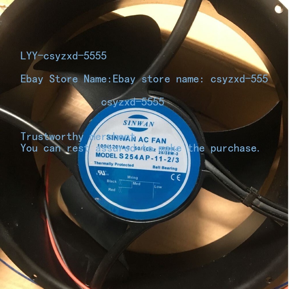 Sinwan AC fan S254AP-11-2/3 ball 100/120VAC 25489 3-wire cooling fan