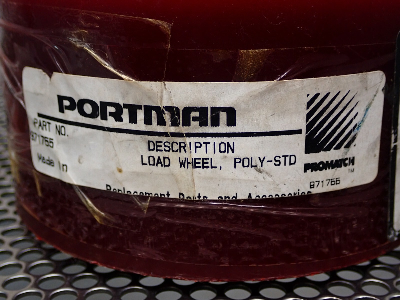 Portman 971755 Load Wheel Poly-Std Used With Warranty See All Pictures