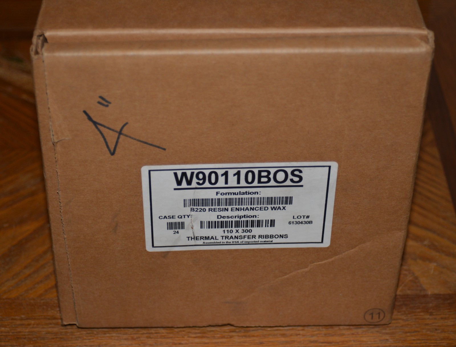 18 rolls 4.33″ x 984′ W90110BOS Wax Ribbon barcode thermal transfer open box