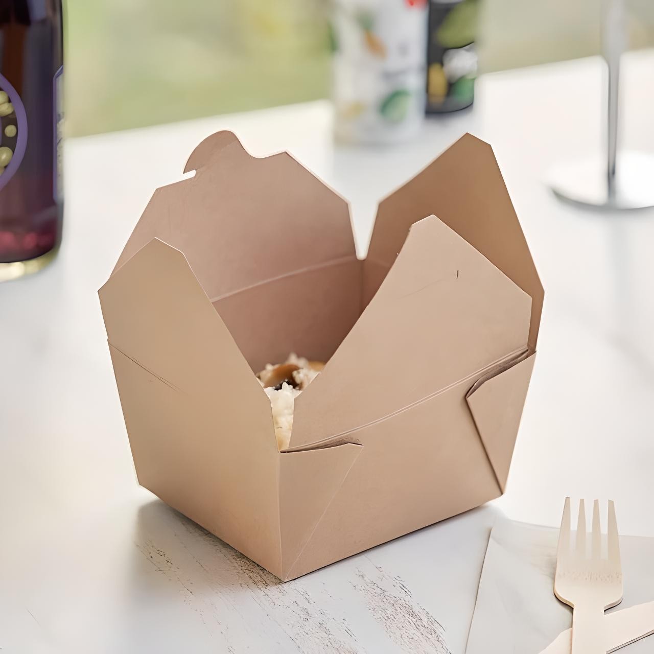 OCS Parts 50-Pack Kraft Paper 30-Ounce Food Containers 4 3/8″ x 3 1/2″ x 2 1/2″