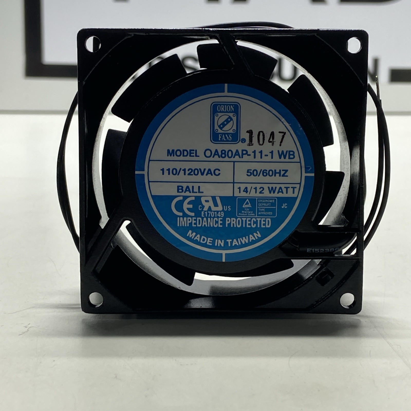 Orion Fans Model OA80AP-11-1 WB 110/120VAC 50/60Hz