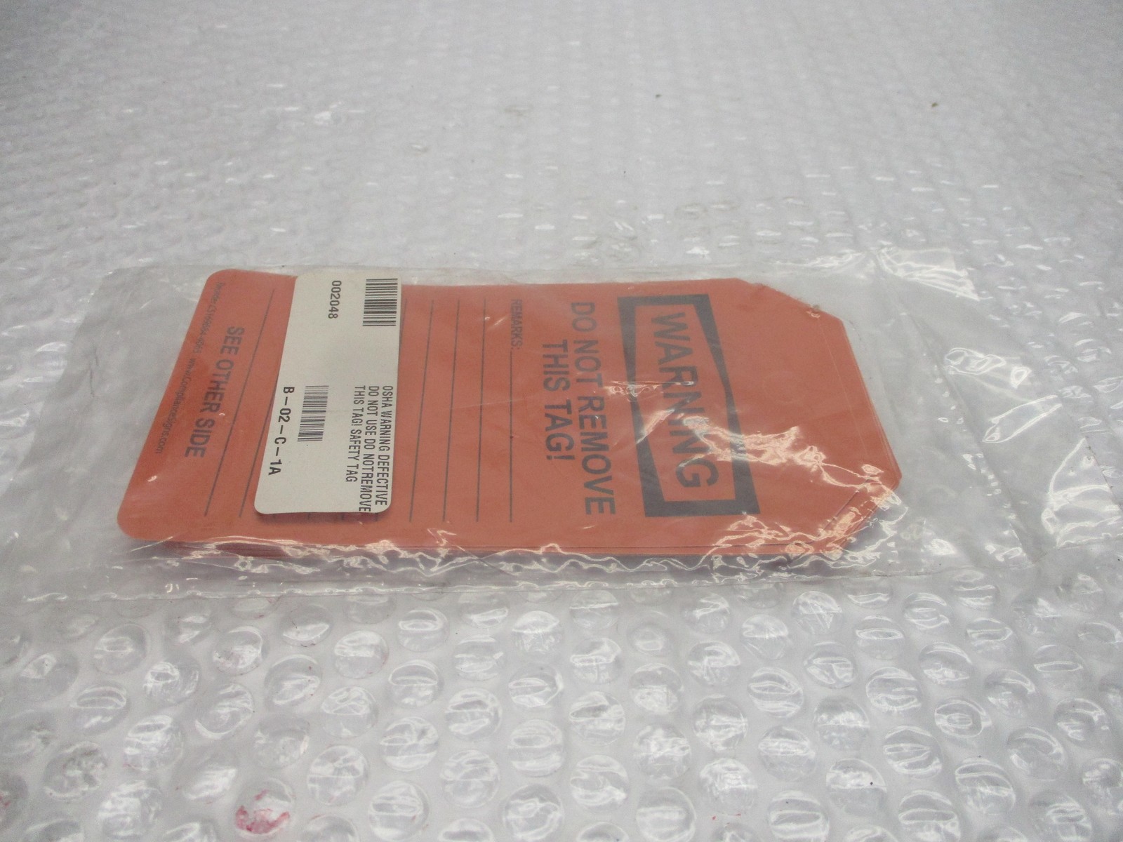 INDUSTRIAL SPARE 002048 B-02-C-1A SAFETY TAG LOT OF 10 NSNP