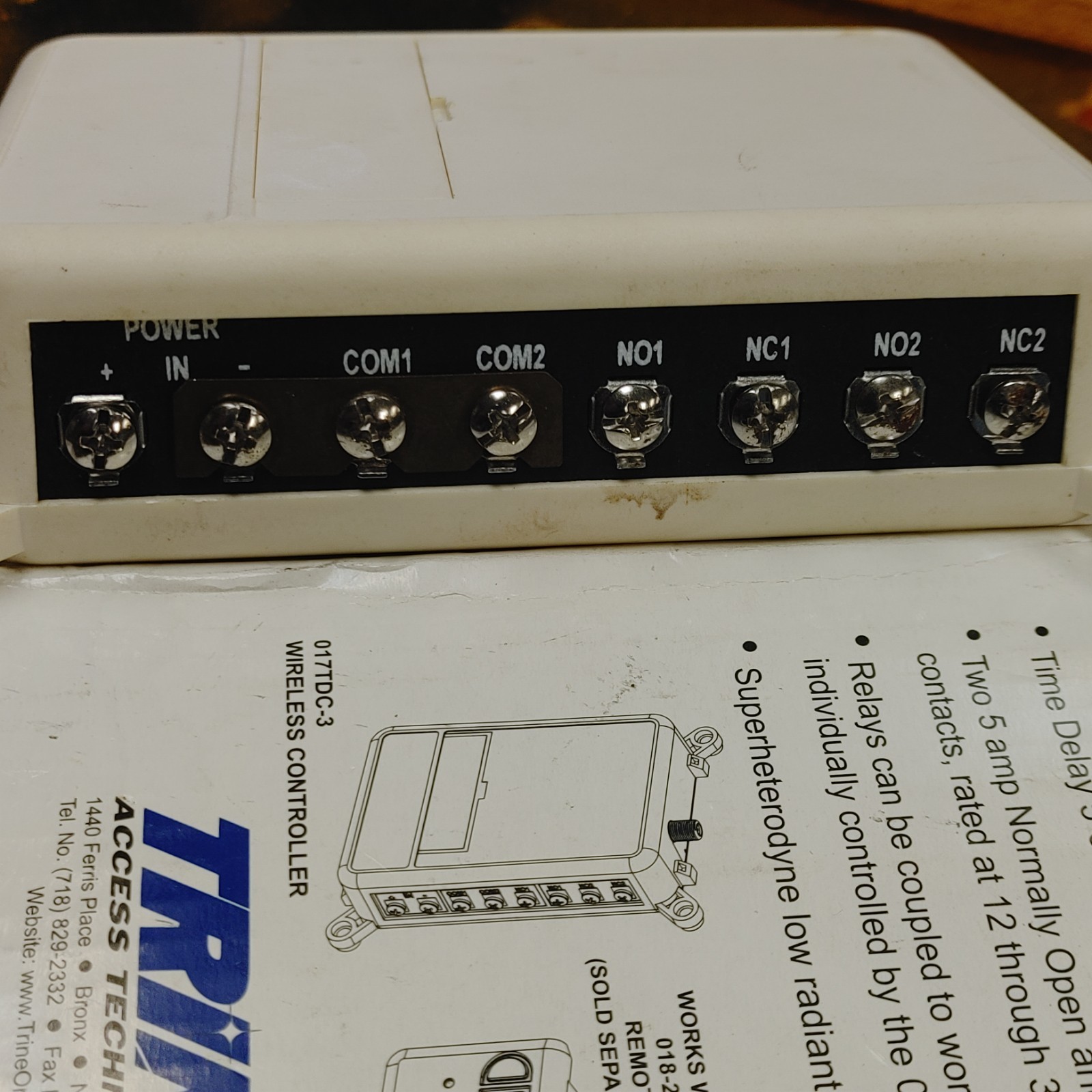 Trine 017TDC-3 Wireless Controller Double Relay Discontinued Remote Control Unit