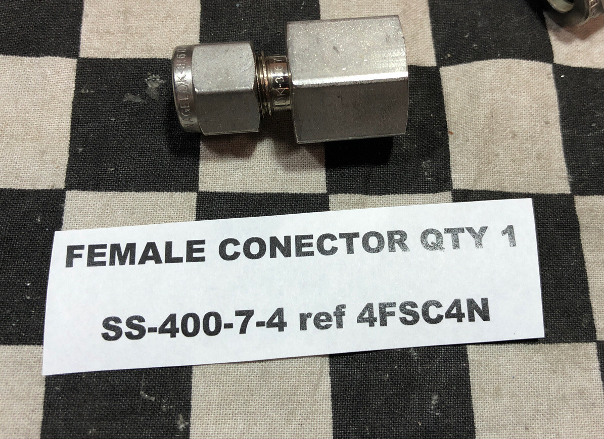 PARKER/SWAGELOK TEE ELBOW 1/4” SS-400-3, 4ET4-316, SS-400-8-4 , LOT OF 7#1649V4