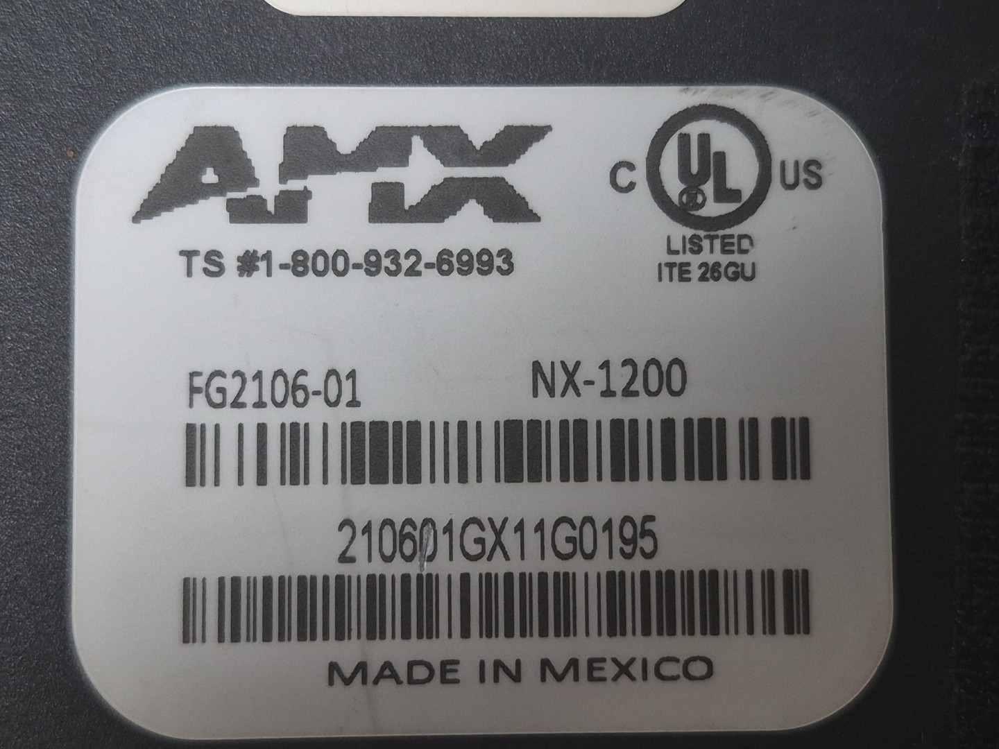 AMX NX-1200 NetLinx® NX Integrated Controller FG2106-01 Great Condition