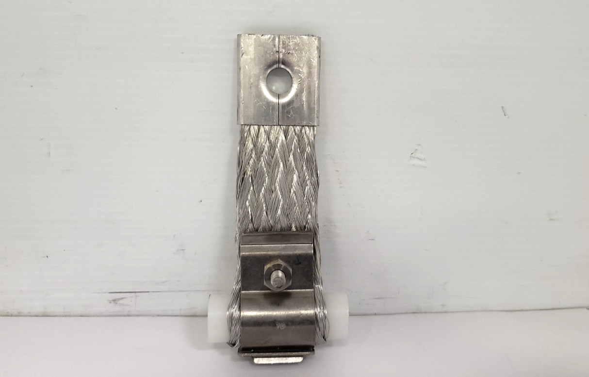 BRAIDED GROUND FLAT WIRE W/I-BEAM CLAMP, K510, 5-1/4″ TOTAL LENGTH, NNB