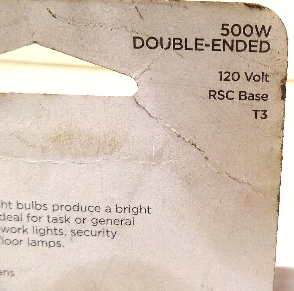Westing House Halogen Double-Ended Bulb 500W 120V Base 2Pack 3050K 4.7 Inch