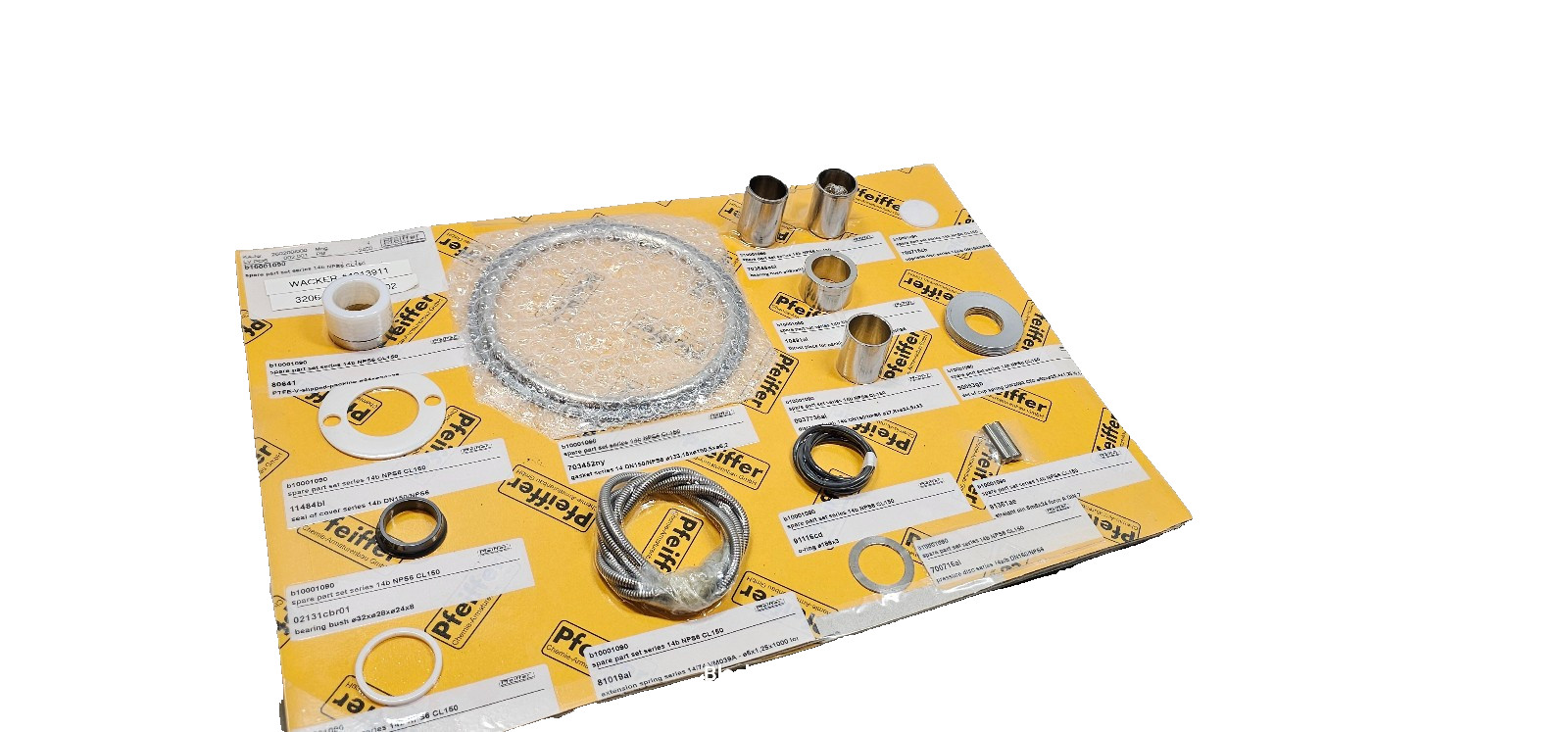 Pfeiffer B1001090 260200/000 Spare Part Set Series 14b NPS6 CL150, Gasket, Rings