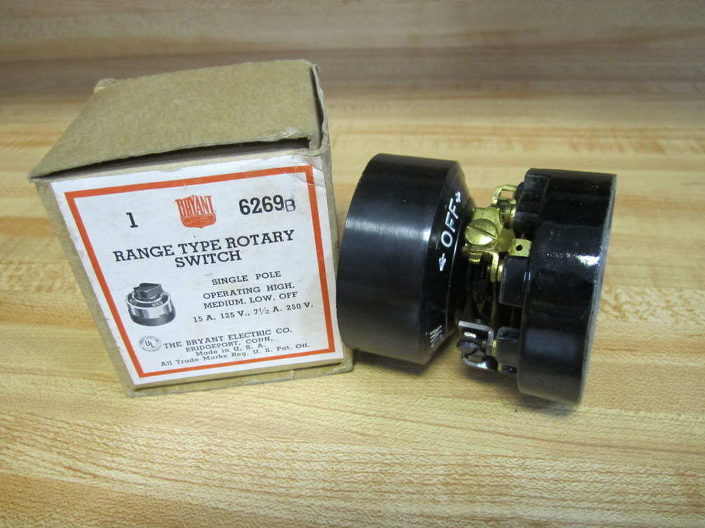 Bryant Electric 6269 Range Type Rotary Switch 6269B