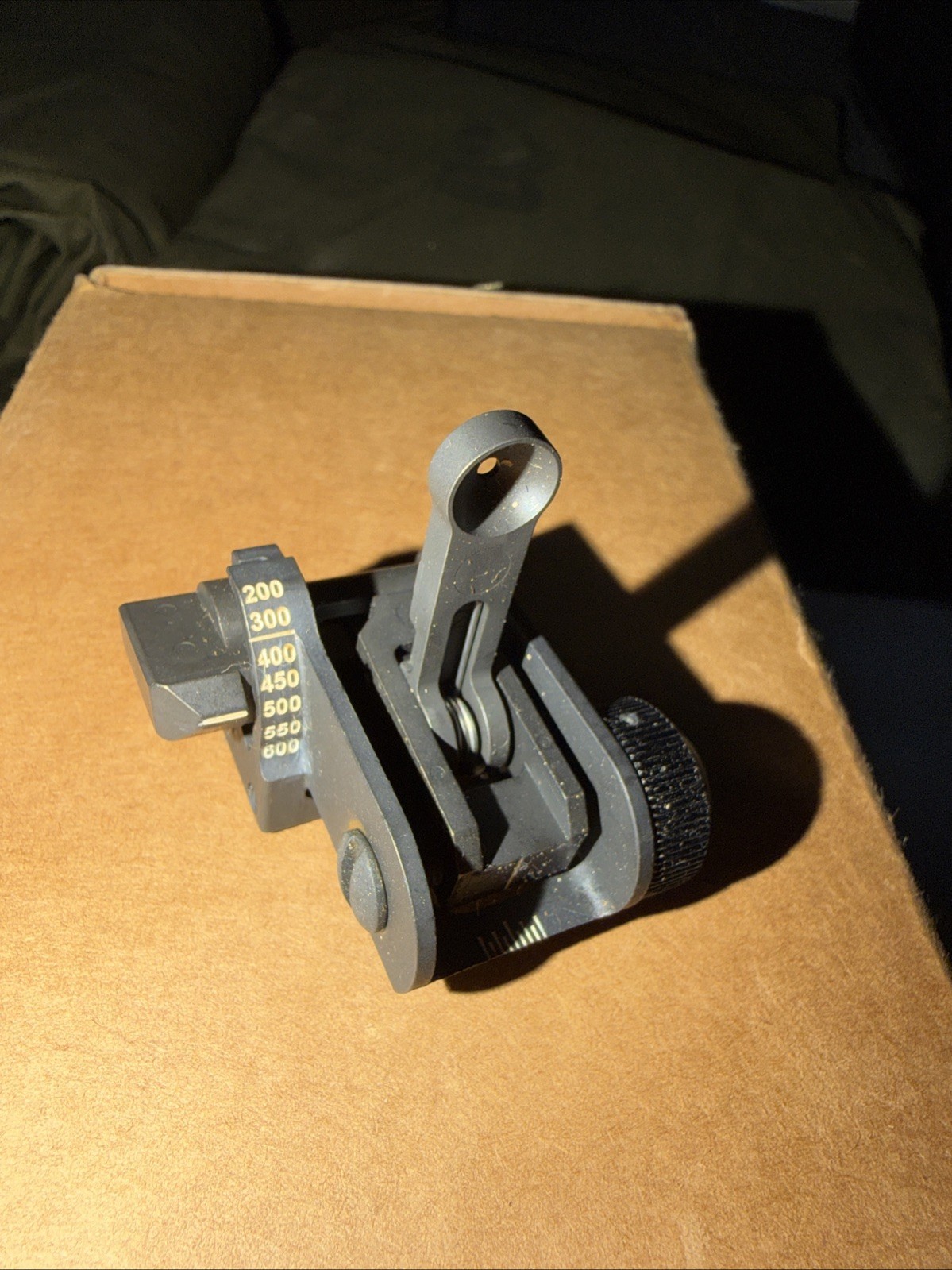 Mil-Spec / Military Grade Black Iron Rear Back-Up Flip Up Sights BUIS 200-600M