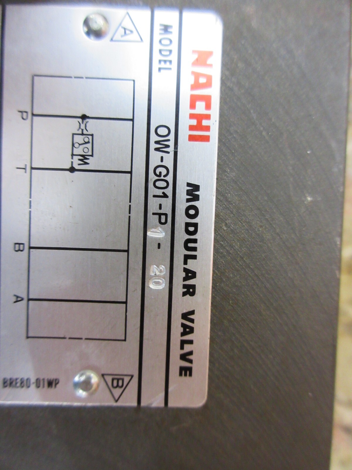NACHI MODULAR VALVE OW-G01-P1-20 MORI SEIKI CL-25B CNC LATHE 0W-G01-P1-20