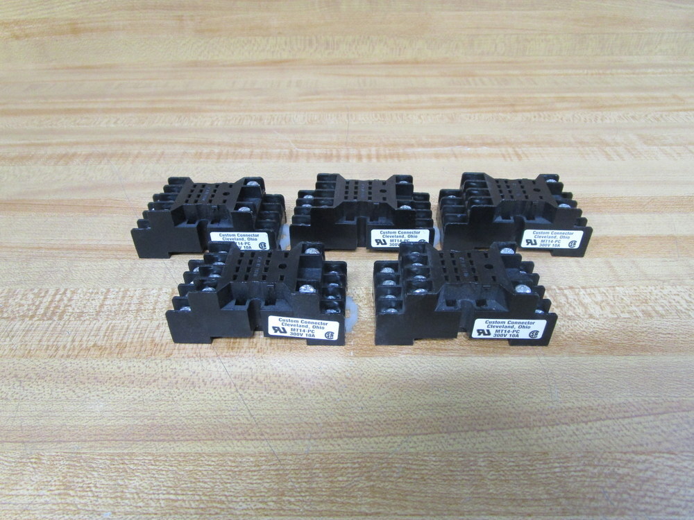 Custom Connector MT14-PC Relay Socket MT14PC 10 Amp (Pack of 5)