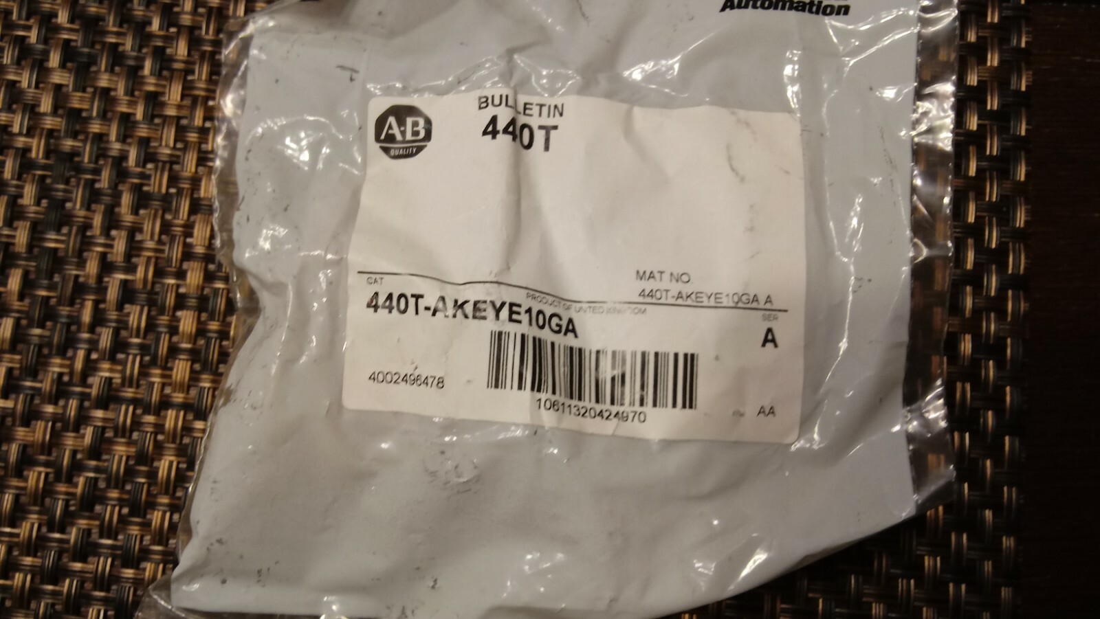 New Allen Bradley 440T-AKEYE10GA 440T-AKEYE10 “Ga” Interlock Key – KEY ONLY