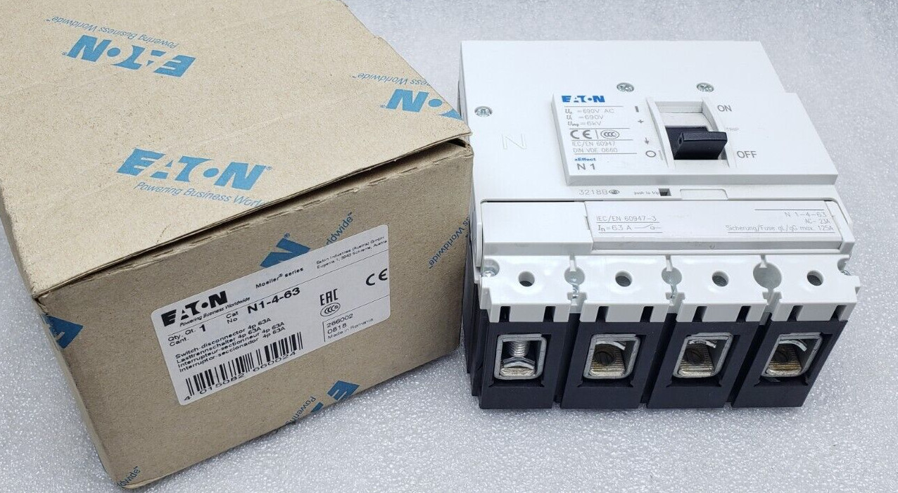 NEW EATON N1-4-63 SWITCH DISCONNECTOR 4 POLE 63A