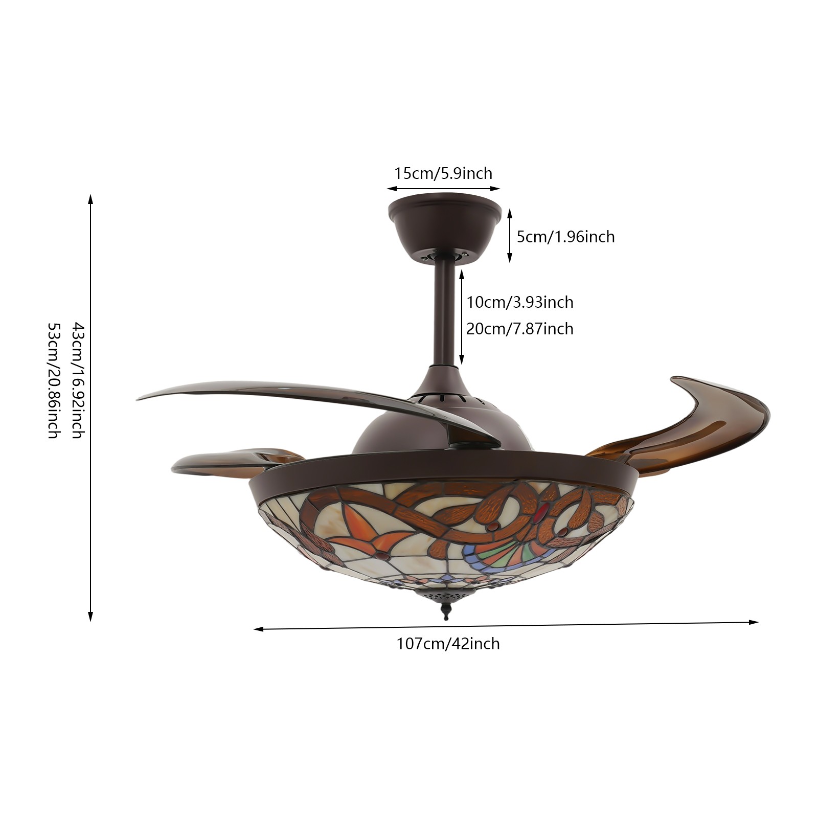 Ceiling Fan Light, 42Inch Ceiling Fan Light, Ceiling Fan Light W/ Remote Control