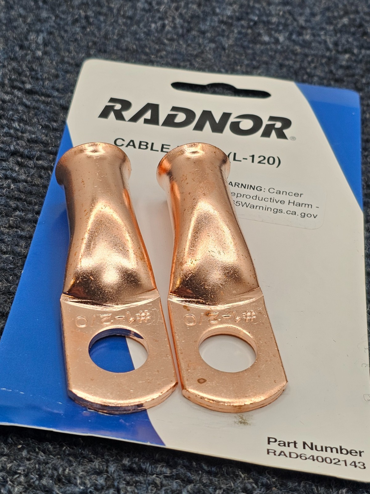 (6 PIECES) Radnor RAD64002143 64002143 L-120 Solder Type Cable Lugs 1-Hole