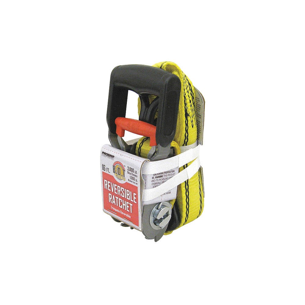 PROGRIP 330600 Tie Down Strap,Wire-Hook,Yellow 53FK21