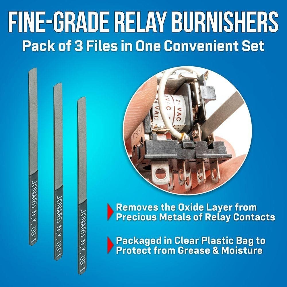 Fine Relay Contact Burnisher Files (Pack of 3) – Electrical Cleaning Tools New