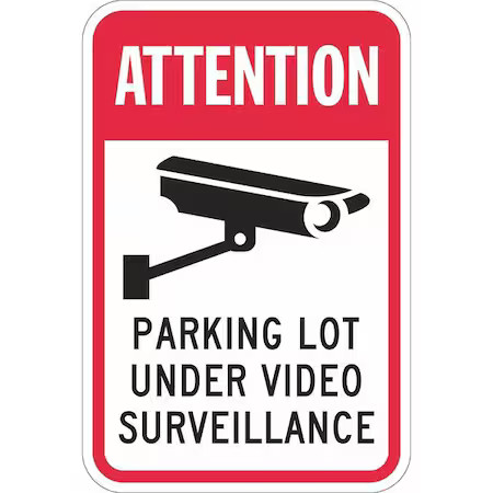 Lyle T1-1088-Dg_12X18 Parking Lot Surveillance Parking Sign, 18 In Height, 12