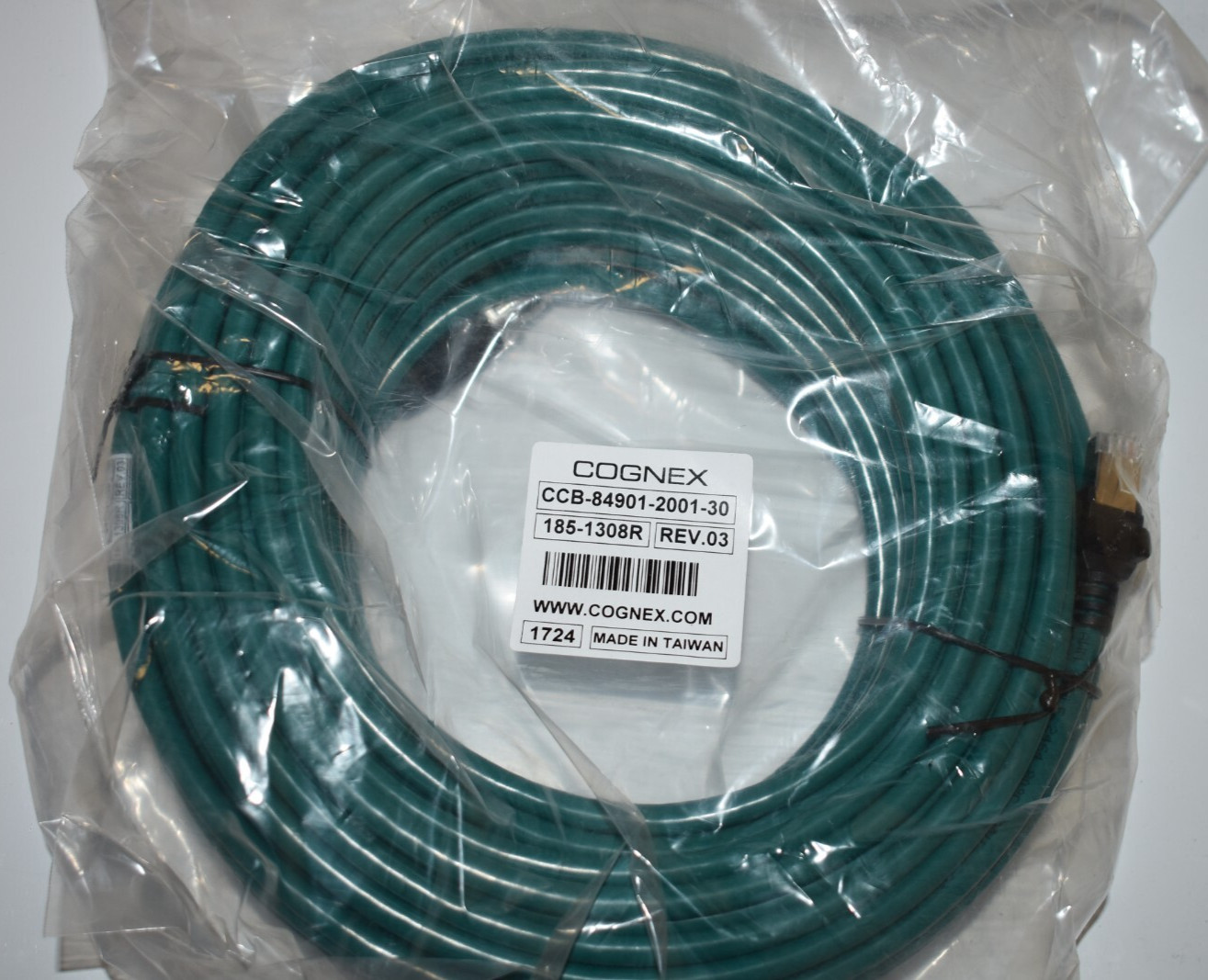 COGNEX CCB-84901-2001-30, CCB84901200130, 185-1308R, ETHERNET CABLE 8 PIN M12