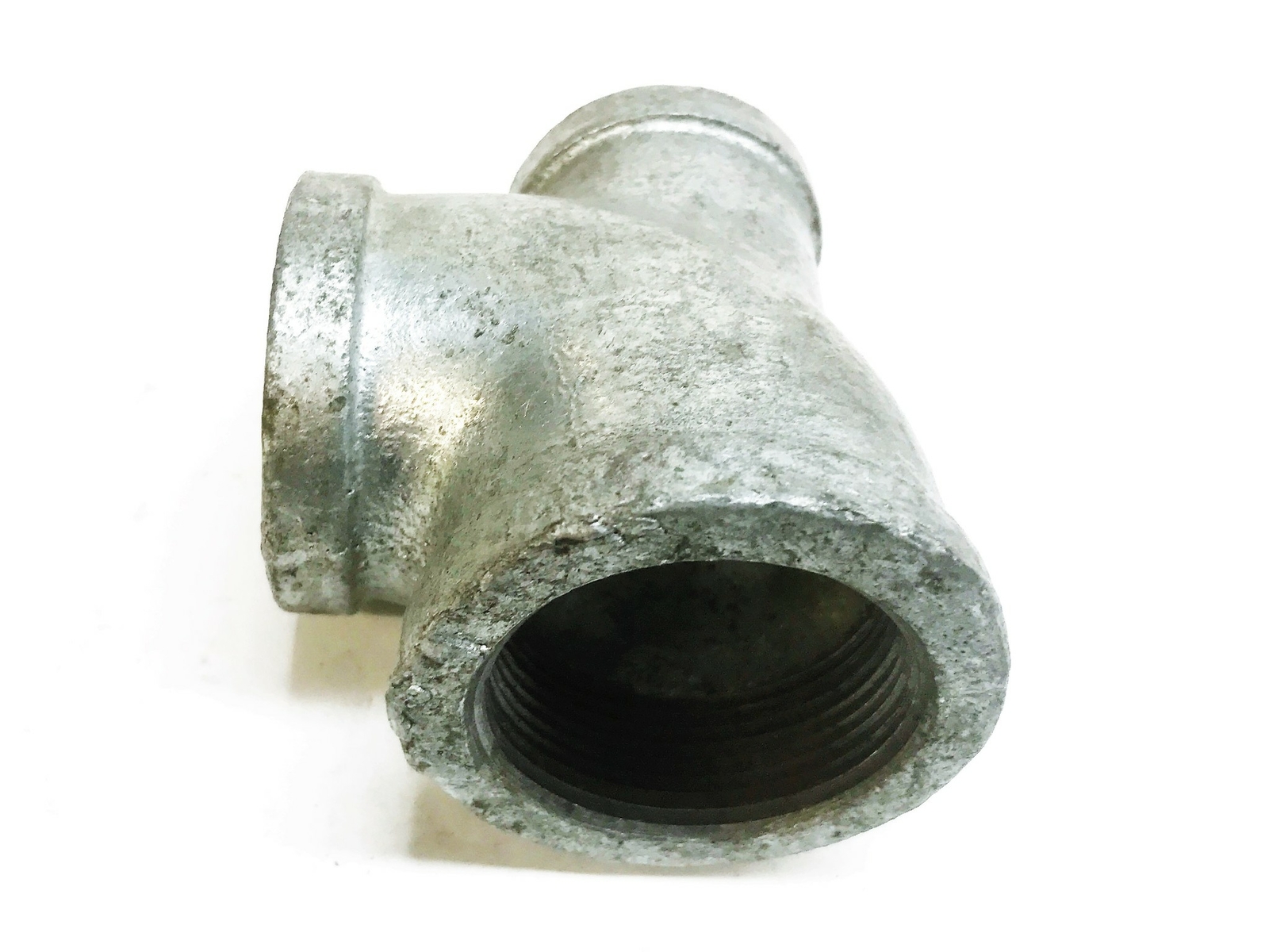 Galvanized Malleable Iron 1-1/2″ Female x 1-1/4″ Female x 1″ Female Tee NOS
