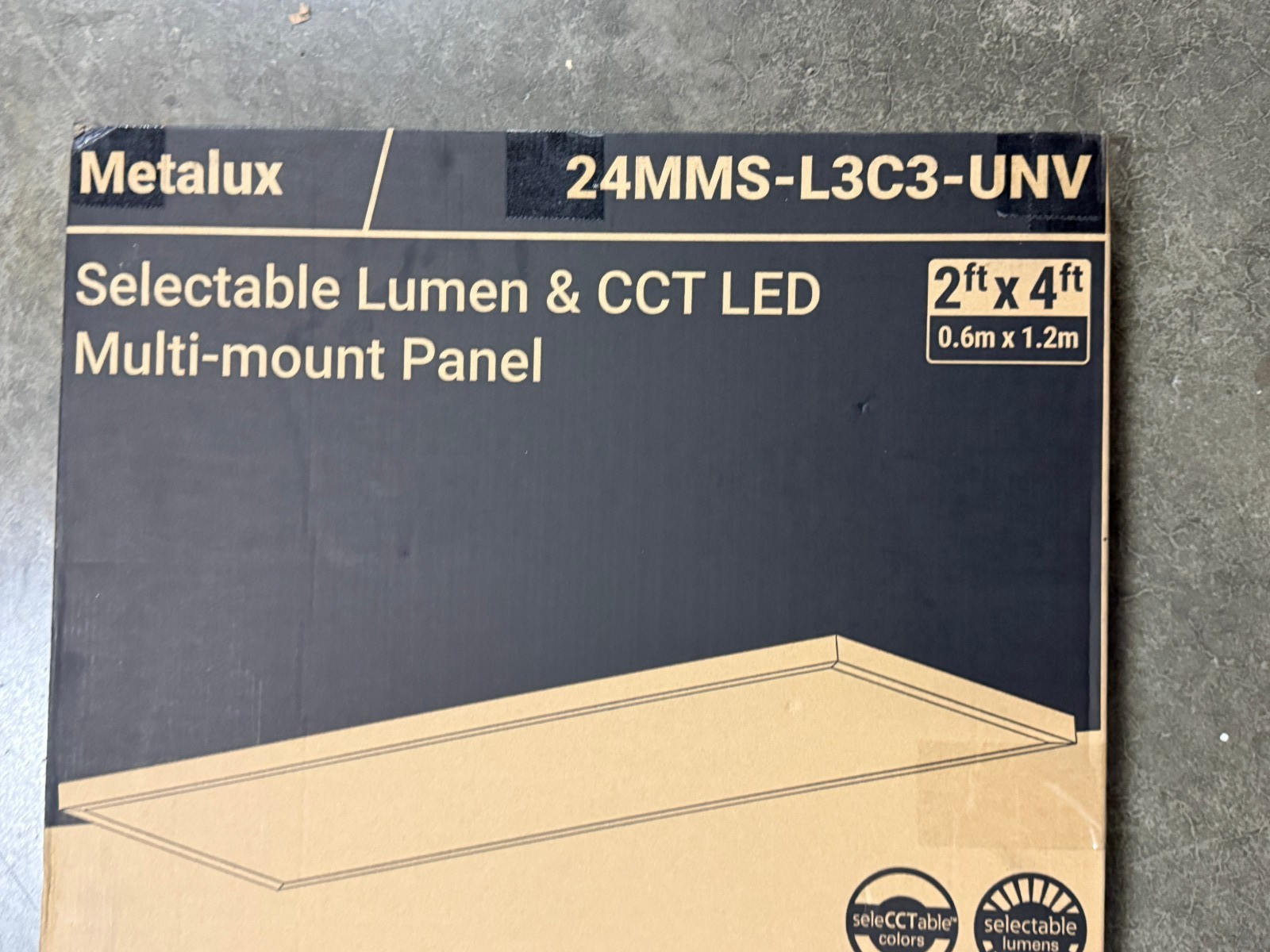 Metalux 2’x4′ Selectable Lumen & CCT LED Multi-Mount Light Panel 24MMS-L3C3-UNV