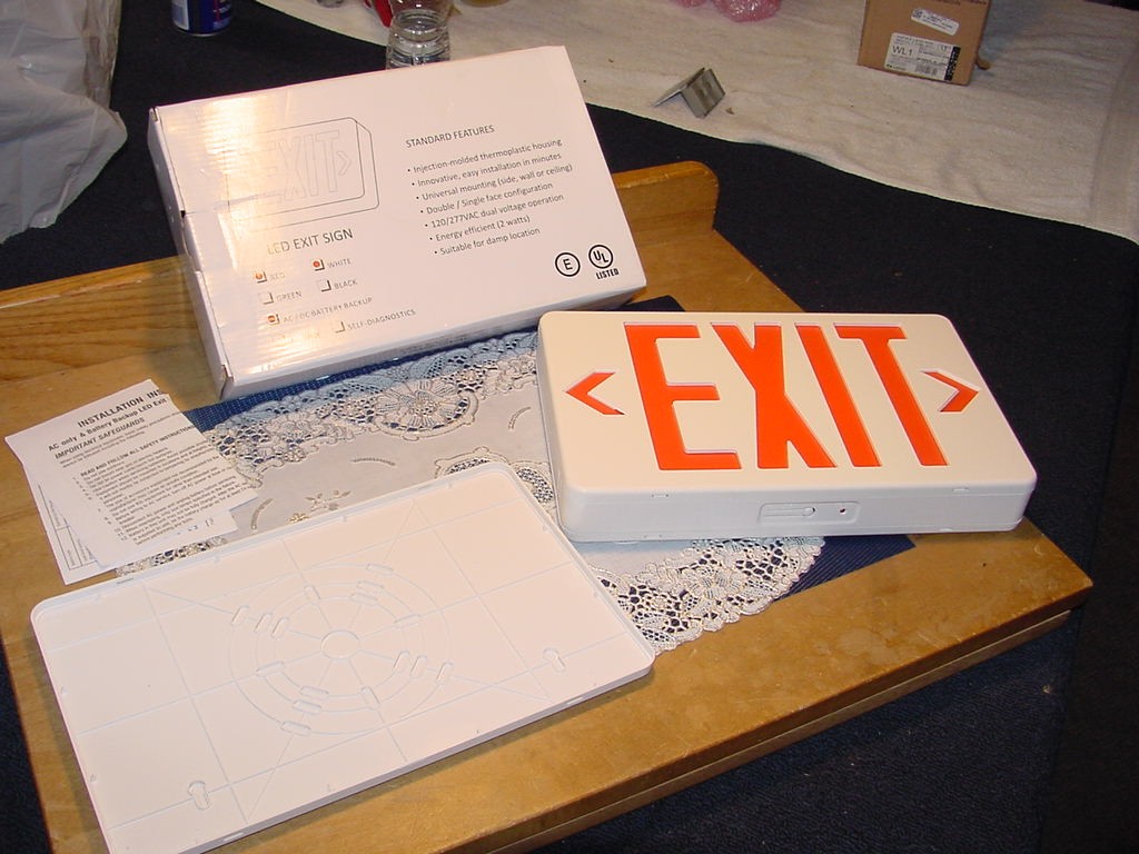 Evenlite TLXEMRUW Telesis TLX Series Thermoplastic LED Exit Sign, W/ Backup NEW