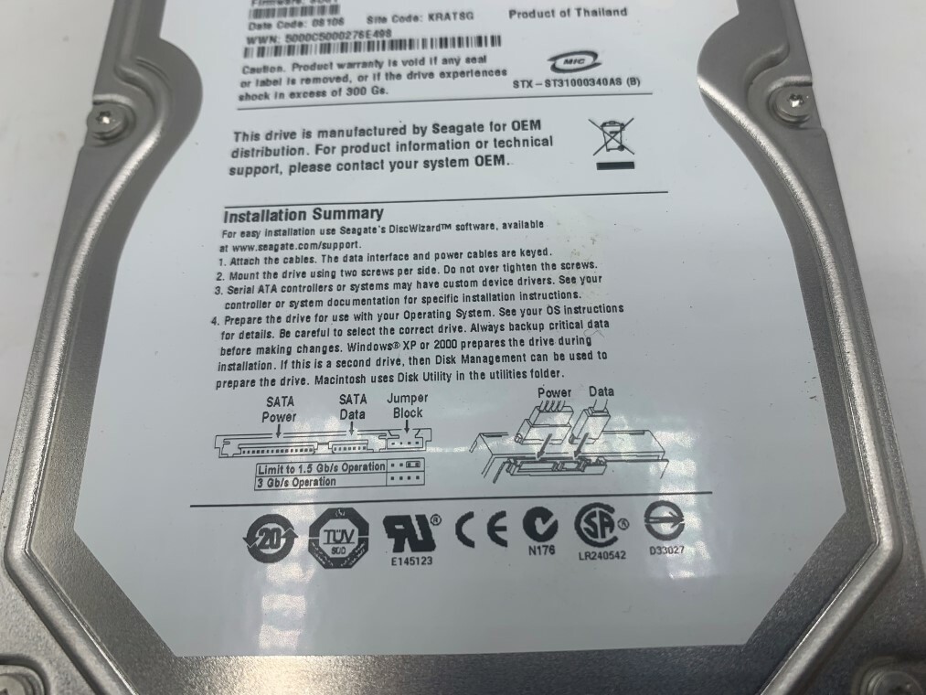 Seagate Desktop HDD 9BX158-301, 1TB Hard Drive