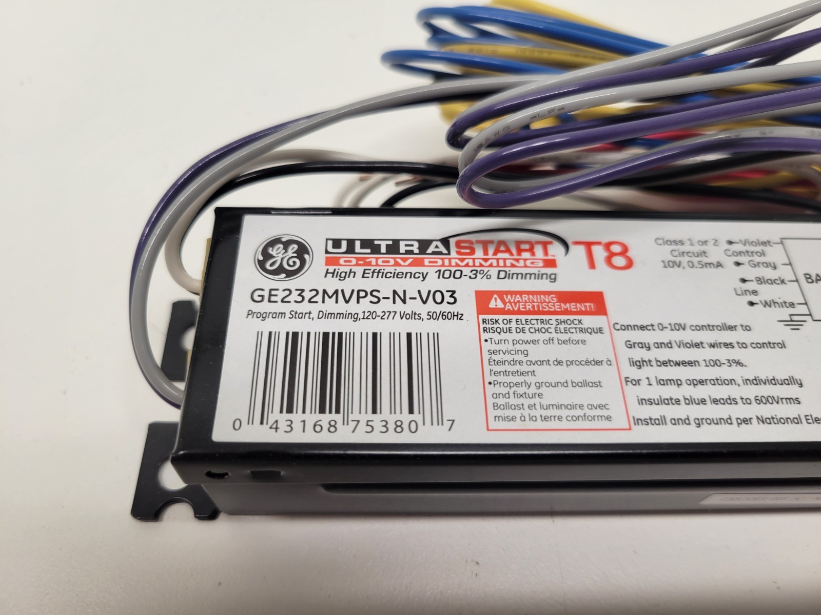 NEW OLD STOCK! GE ULTRA START T8 120/277V BALLAST GE232MVPS-N-V03