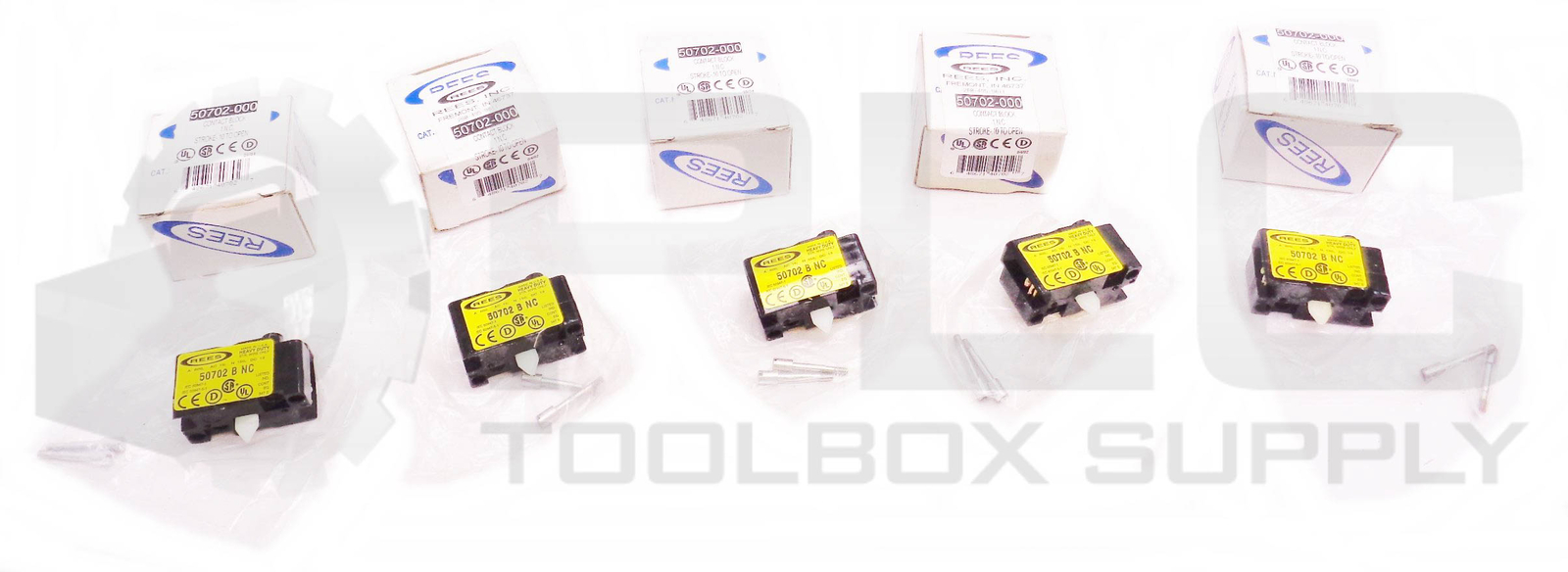 LOT OF 5 NEW REES 50702-000 CONTACT BLOCKS 600VAC 120VDC