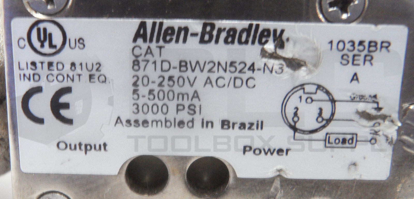 ALLEN BRADLEY 871D-BW2N524-N3 CYLINDER POSITION SENSOR SER A 20-250V AC/DC