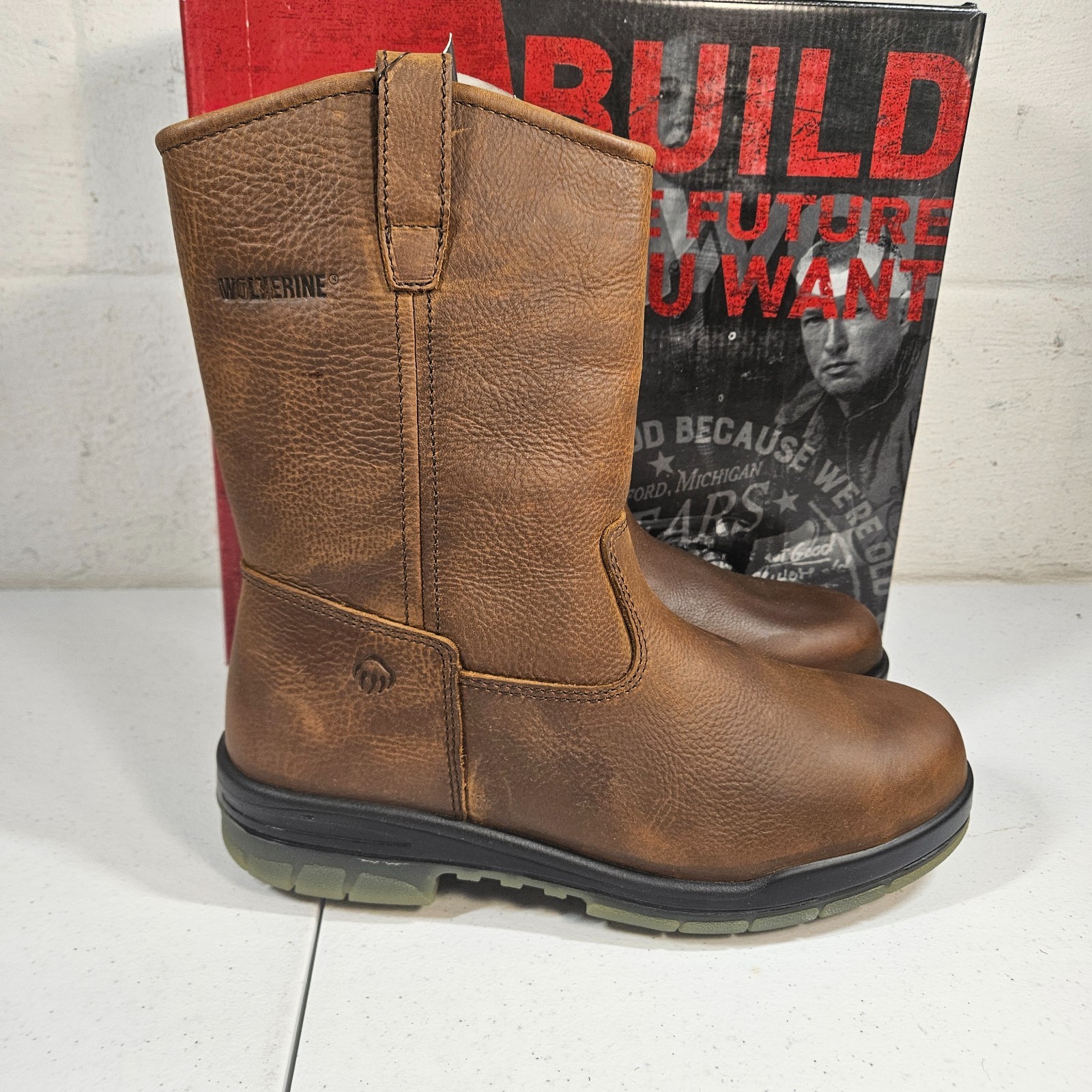 Wolverine Men’s Steel Toe W03258 DuraShocks Wellington Stone 9 M New