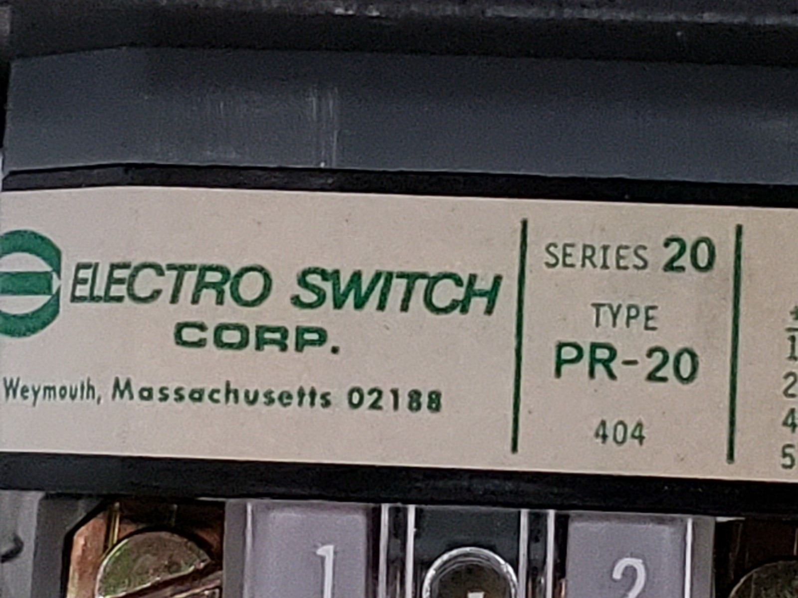 ELECTROSWITCH PR-20-20PZD 1302C8 001 8329 ROTARY CAM SWITCH 4 POS MAINTAINED NNB