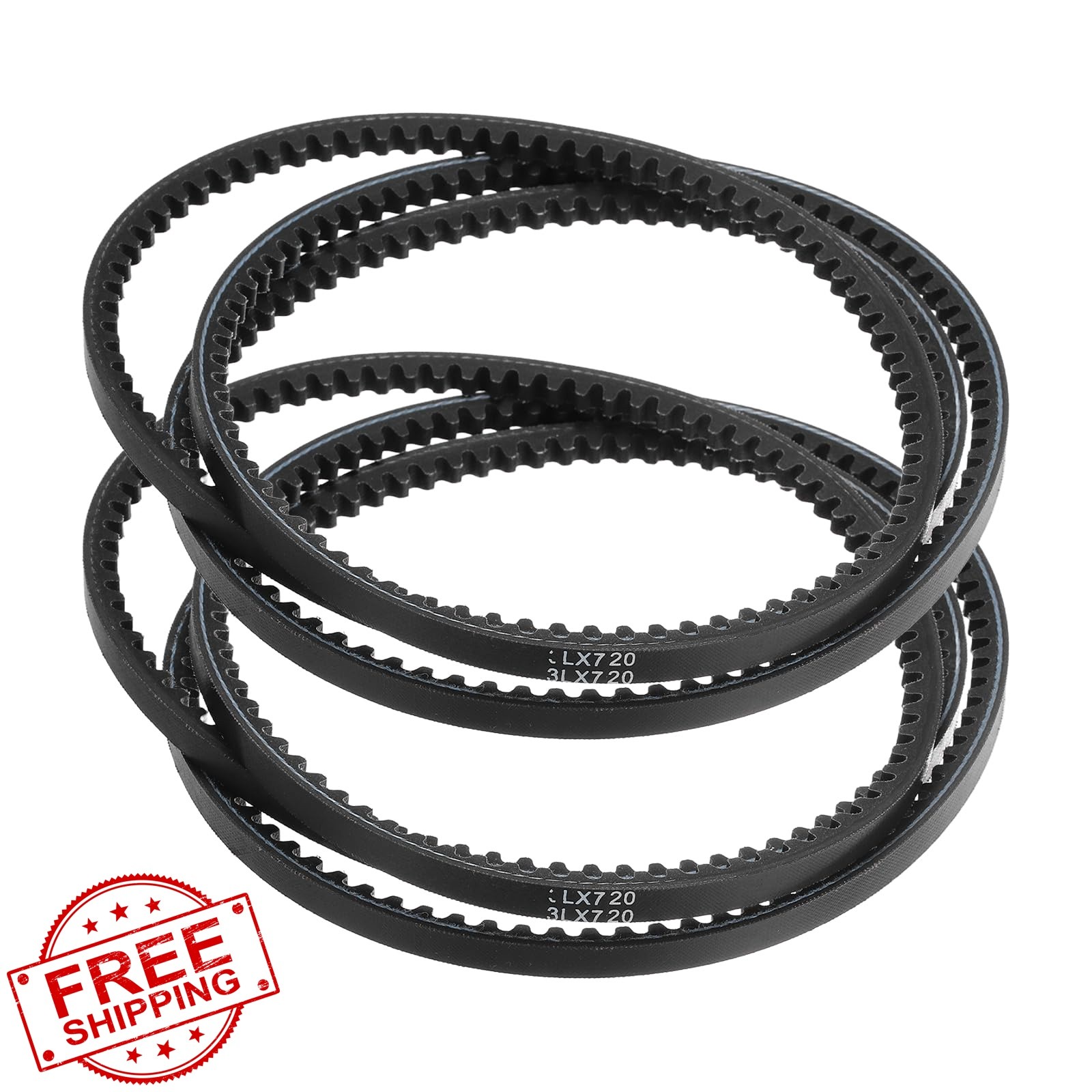 uxcell 3L720 Cogged V Belt 72″Circ x 0.37″W 2 Pcs