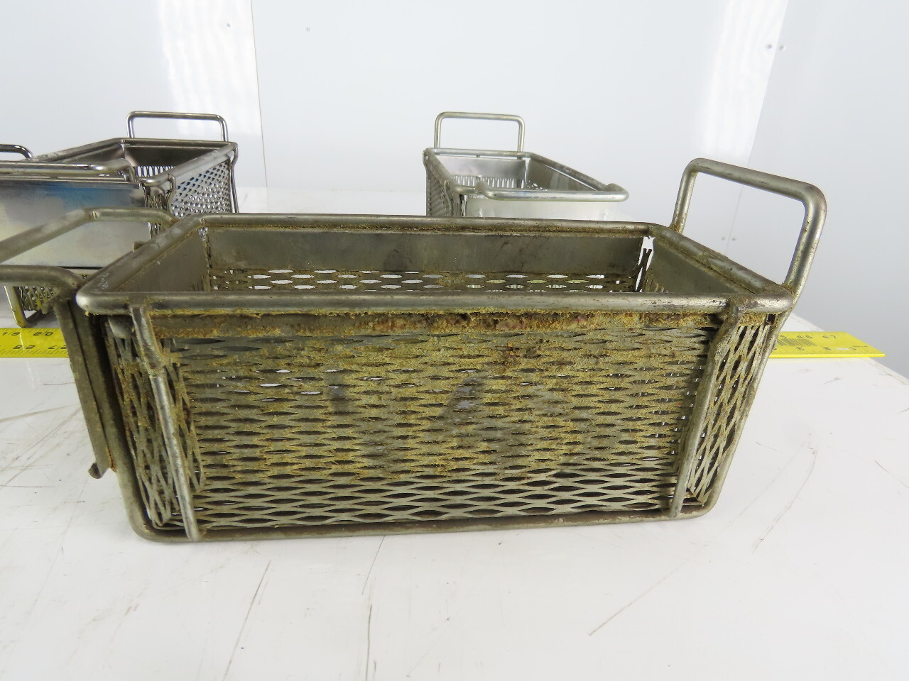 Rectangular Wire Expanded Metal Parts Washer Dip Basket 5″x10-1/2″x4-1/4″Lot of4